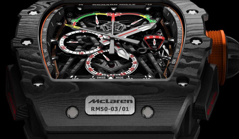 The RM 50-03 Mclaren F1, world’s lightest tourbillon split-seconds chronograph