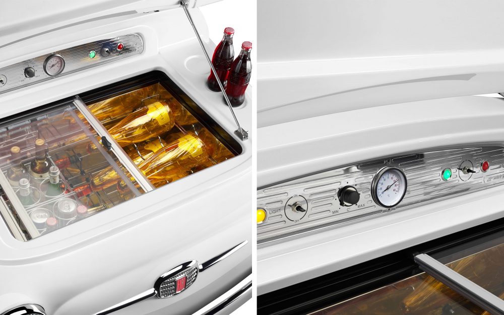 FIAT X SMEG White Electric Cooler, a fashionable statement