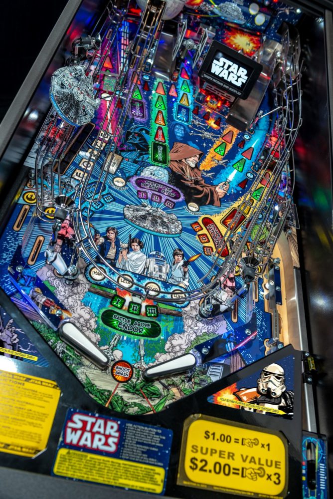 Star Wars themed Comic Art pinball machines, featuring artwork from Randy Martinez