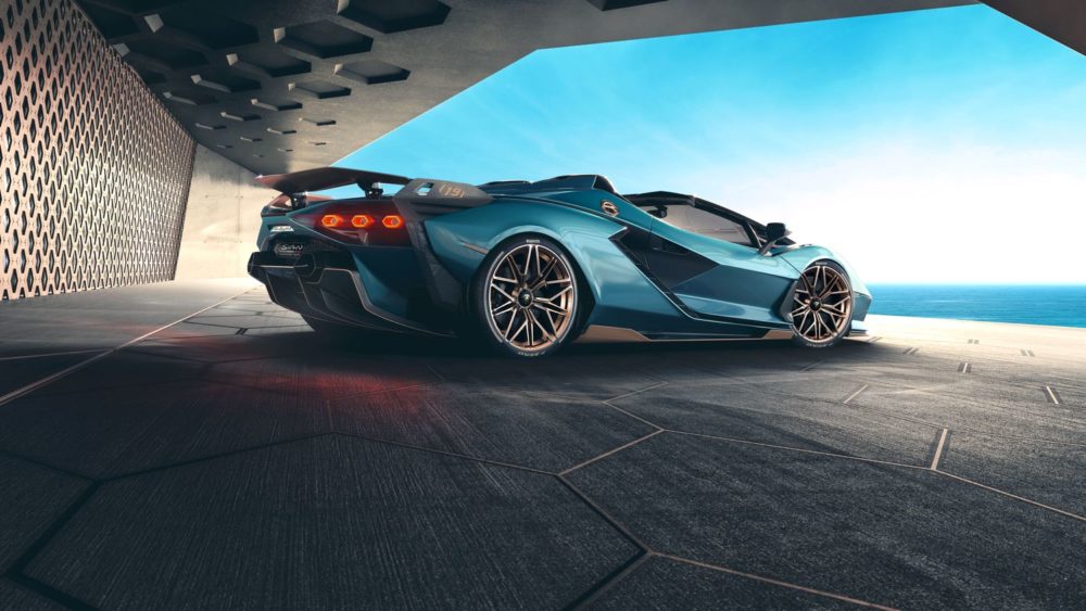 2021 Lamborghini Sián Roadster, a limited edition version of the visionary V12 super sports car