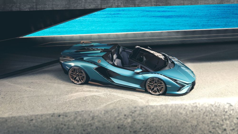 2021 Lamborghini Sián Roadster, a limited edition version of the visionary V12 super sports car