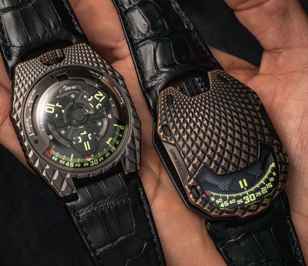 The latest iteration of Urwerk’s UR-100 collection goes by the name T-Rex