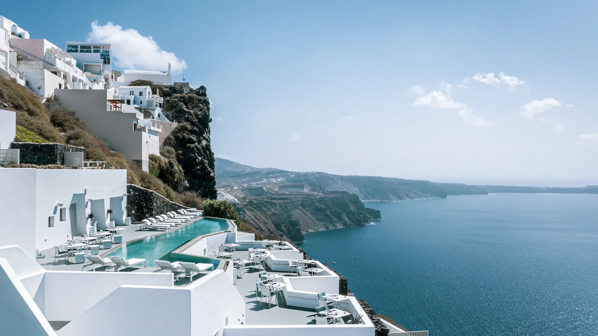 Grace Hotel in Santorini is a picturesque sanctuary perched above the Aegean Sea