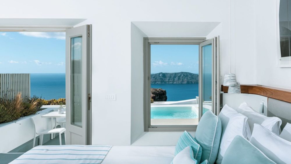 Grace Hotel in Santorini is a picturesque sanctuary perched above the Aegean Sea