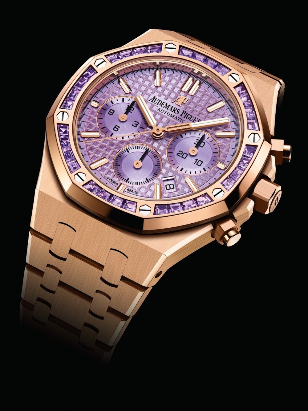 Audemars Piguet’s Royal Oak Amethyst Self-winding Chronograph plays with colour and light