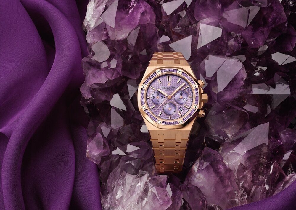 Audemars Piguet’s Royal Oak Amethyst Self-winding Chronograph plays with colour and light