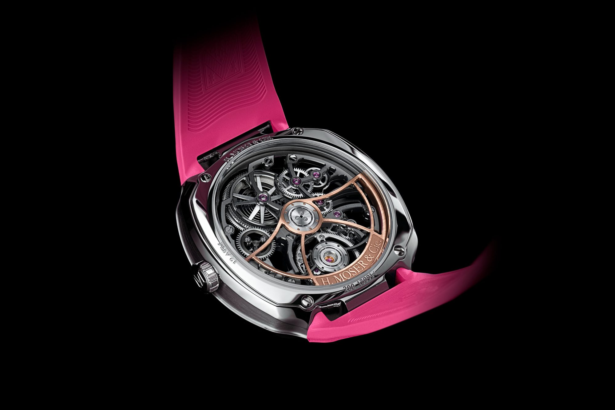 H. Moser & Cie. Streamliner Cylindrical Tourbillon Skeleton Alpine Limited Edition Pink Livery