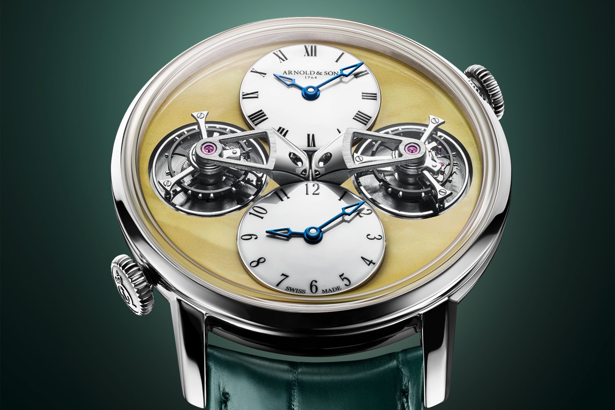 Arnold & Son Double Tourbillon White Gold Amber Edition