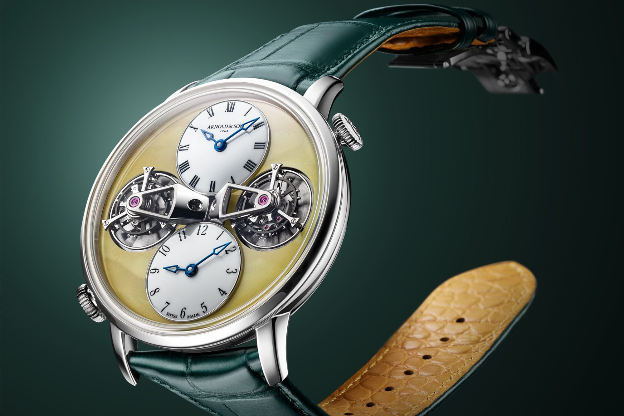 Arnold & Son Double Tourbillon White Gold Amber Edition