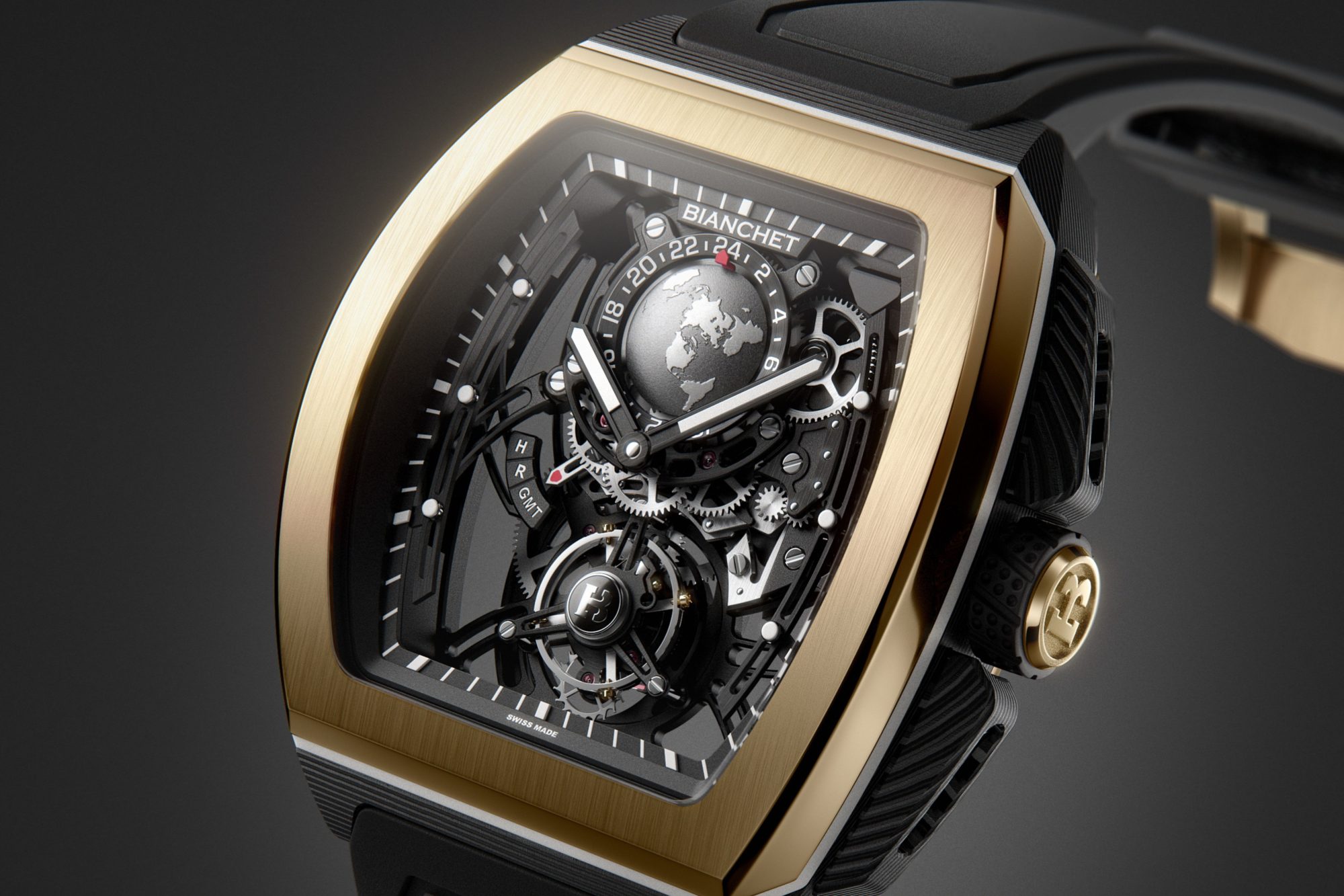 Bianchet Flying Tourbillon Sport GMT and Grande Date B1.618 Hybrid Gold