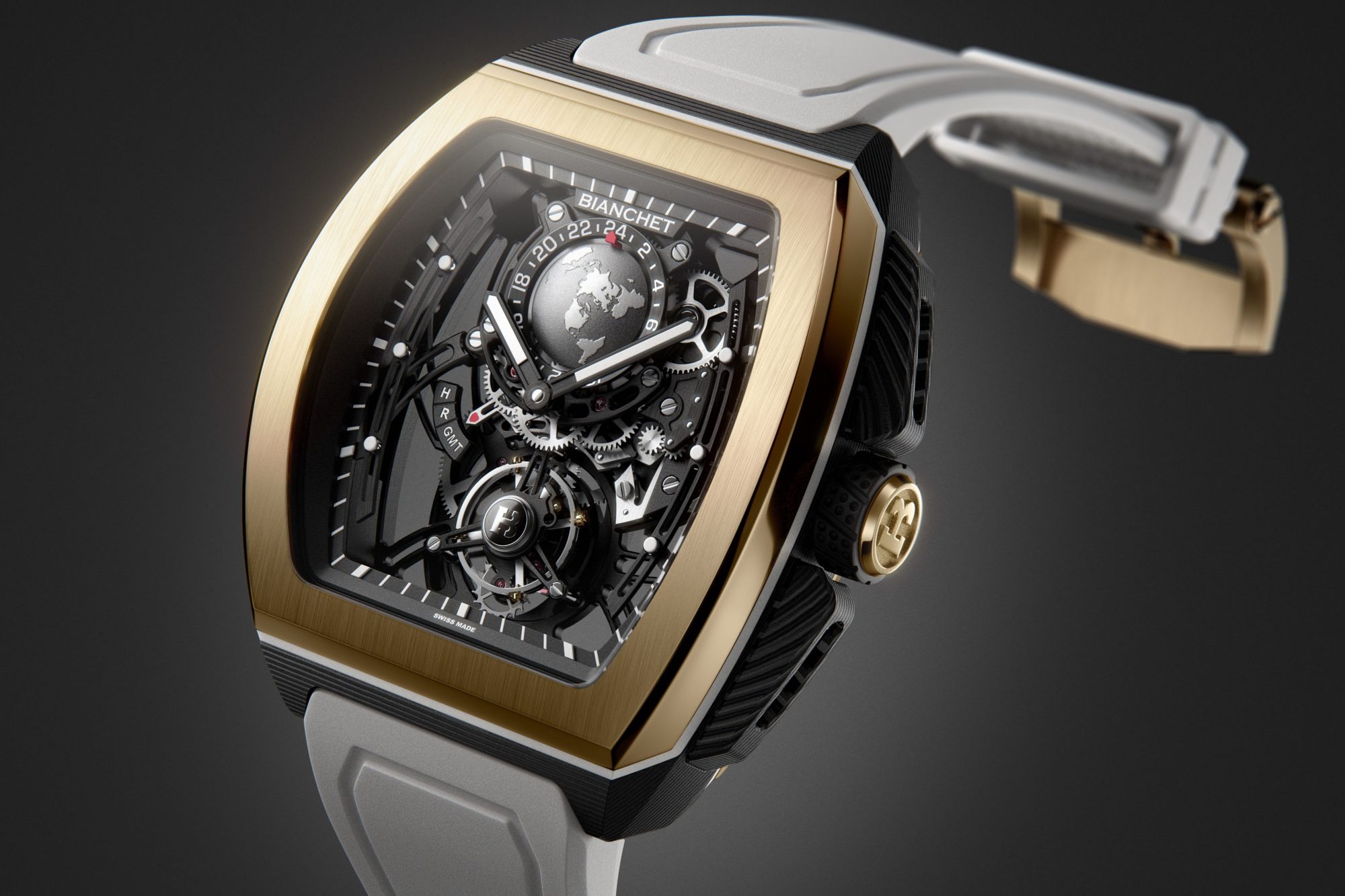 Bianchet Flying Tourbillon Sport GMT and Grande Date B1.618 Hybrid Gold