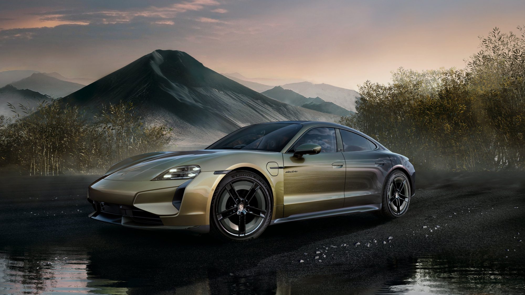 Porsche’s Taycan Turbo S Celestial Jade is inspired by a precious gemstone