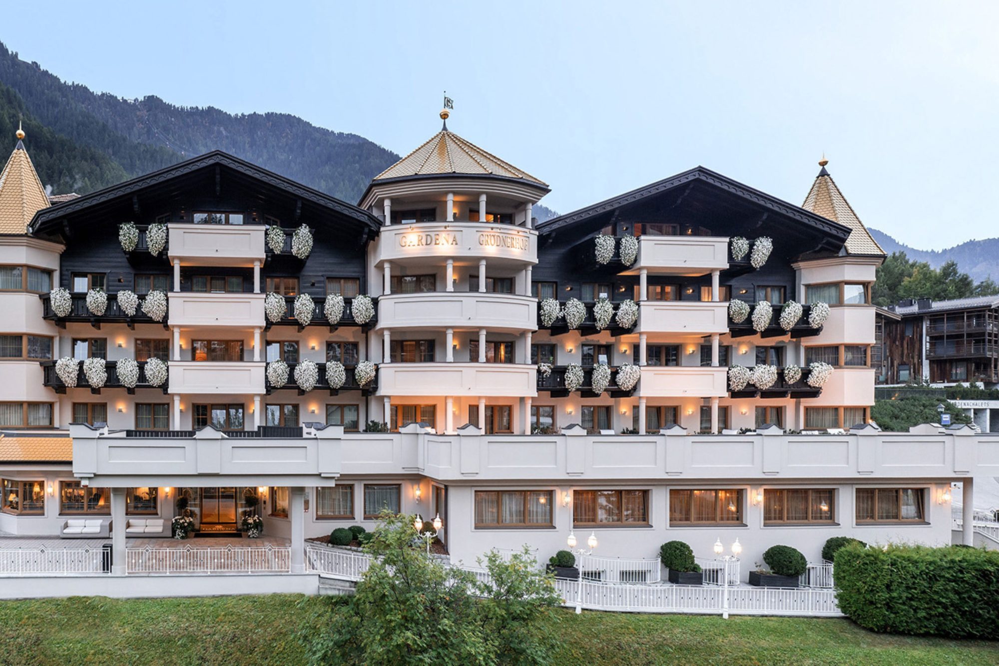 Gardena Grödnerhof Hotel & Spa is an idyllic boutique hotel in Italy’s Dolomites range